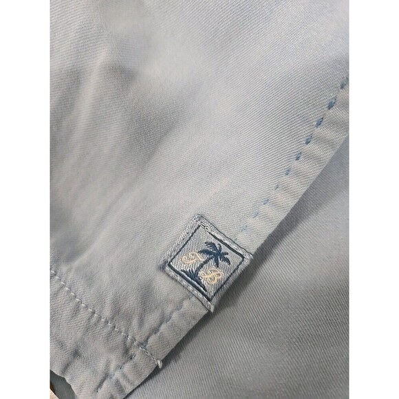 Tommy Bahama Original Fit Button Down Short Sleeve Shirt 100% Silk Blue Men's L - Picture 6 of 8